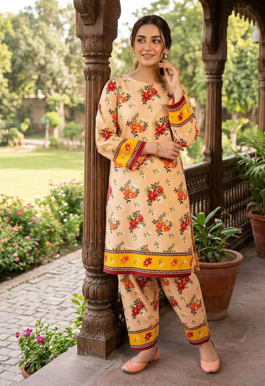 2 Pcs Ladies Suit  Des  110