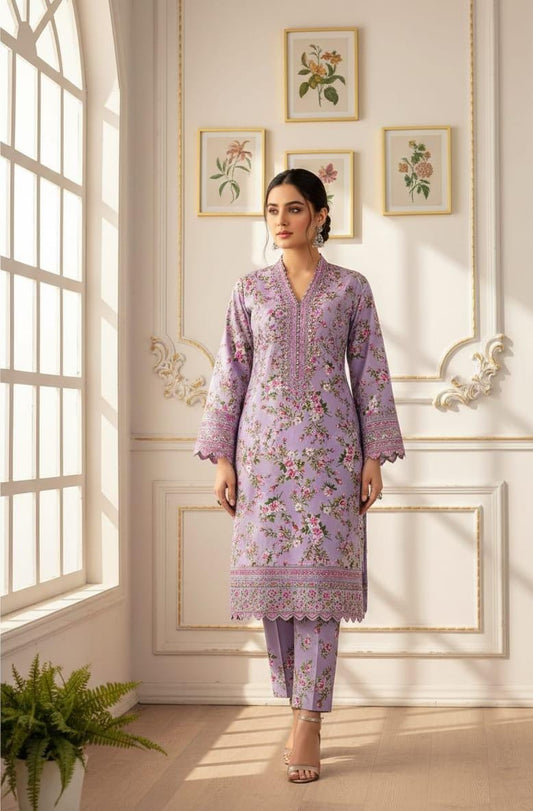 2 Pcs Ladies Suit  Des  129