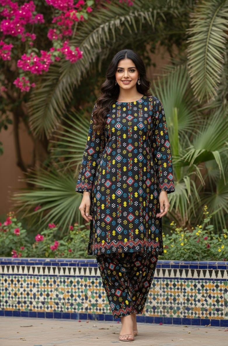 2 Pcs Ladies Suit  Des  159